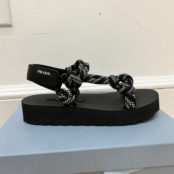 NEW Prada Women’s Canvas Sports Sandals - Picture 2 of 7